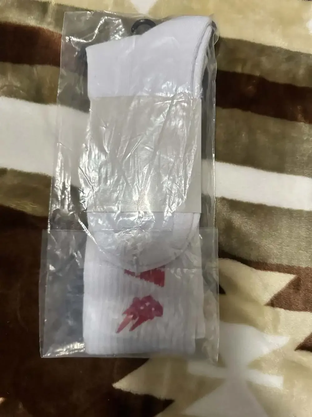 Travis Scott Cacti Logo Crew Socks White and Red